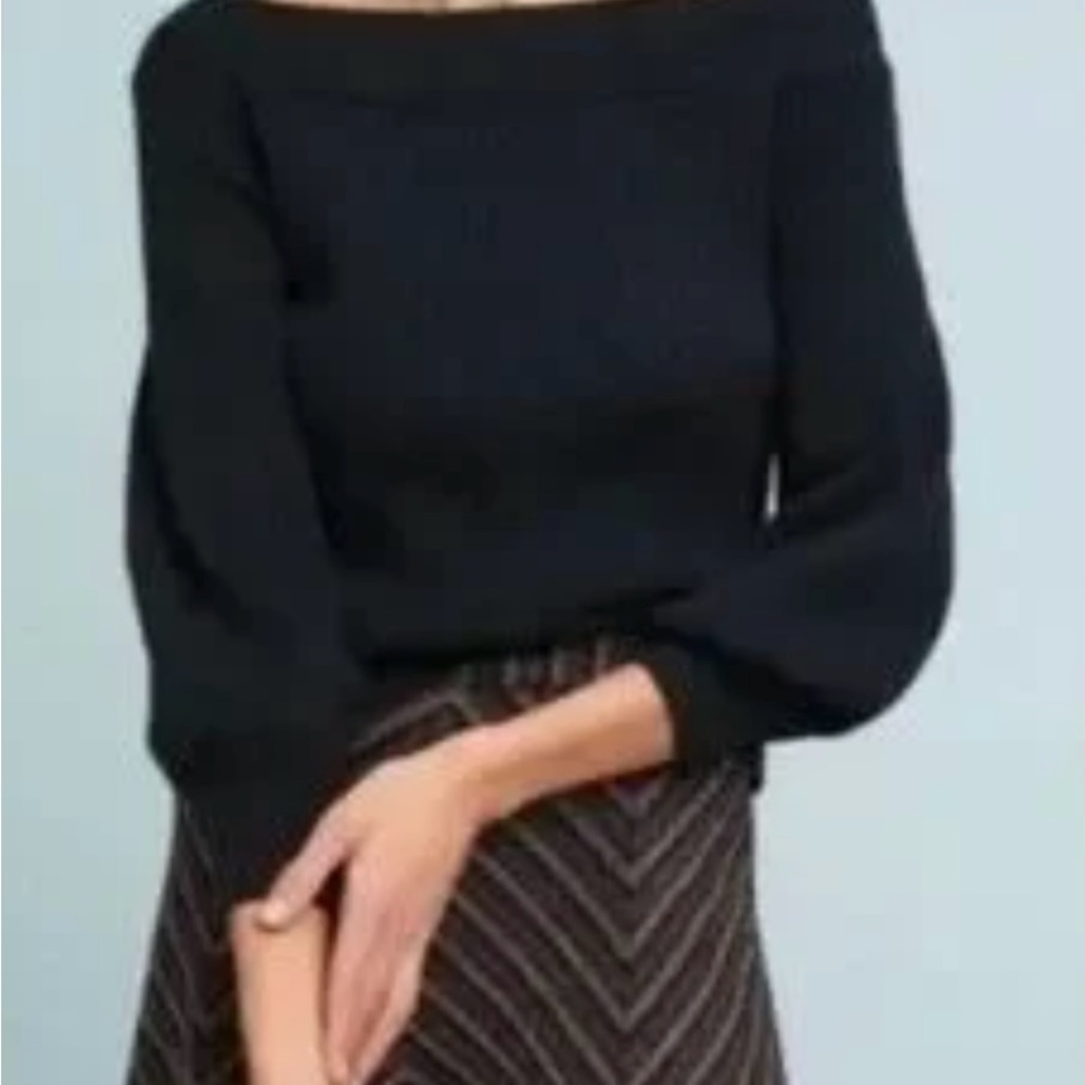 Moth Black Off-Shoulder Sweater
